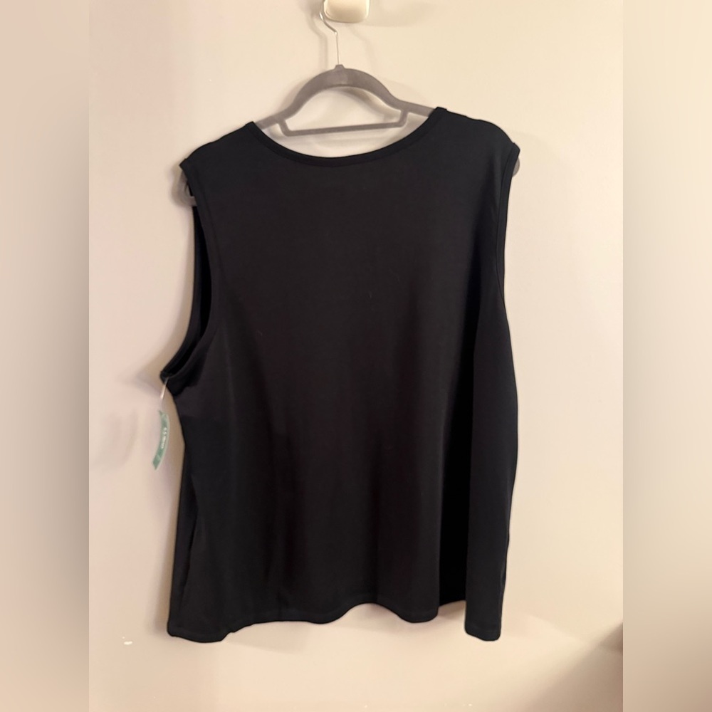 L.L. Bean Black Pima Cotton Tank Top Sleeveless Plus Size 3X NWT - Picture 5 of 5